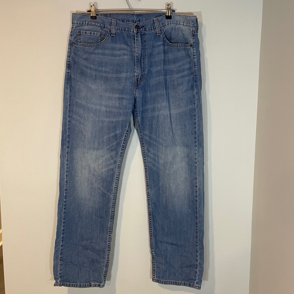Levis 505 Regular Fit Straight Leg Mens Jeans Medium Wash Blue‎ 38x32 00505-1554